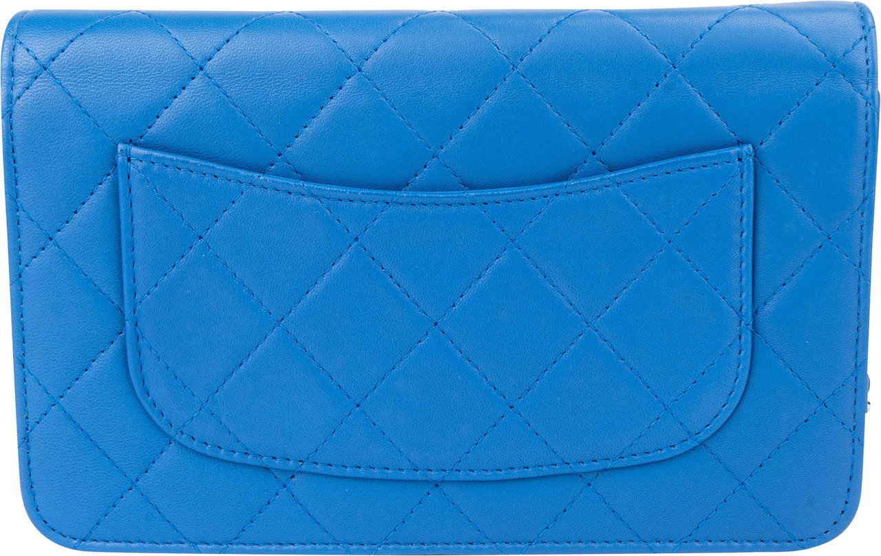 Chanel Chanel Quilted Lambskin Wallet On Chain Crossbody Bag Blauw