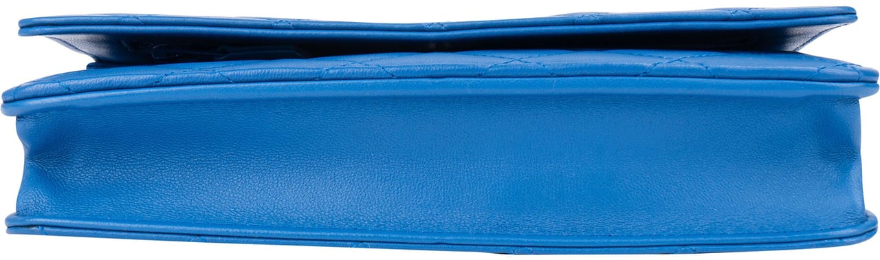 Chanel Chanel Quilted Lambskin Wallet On Chain Crossbody Bag Blauw