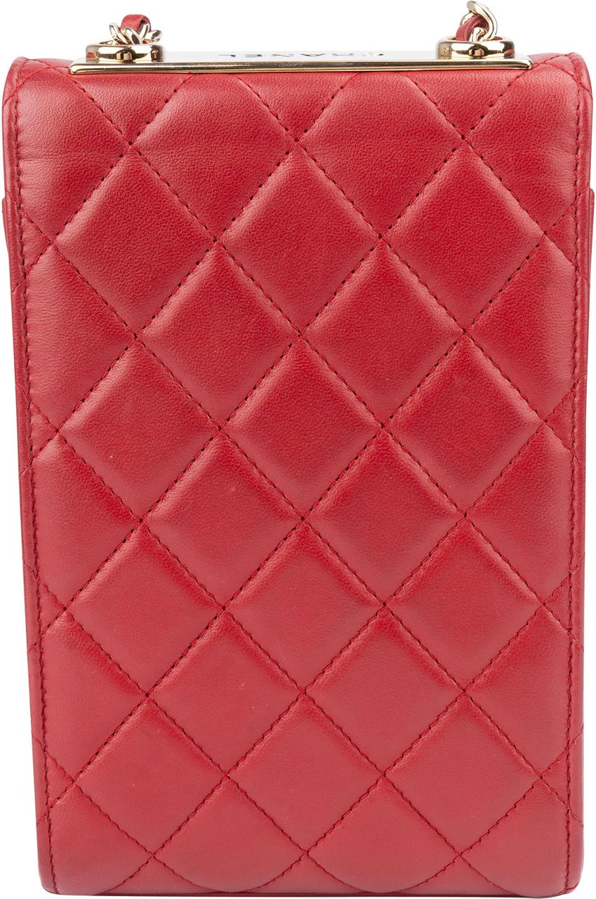 Chanel Chanel Quilted Lambskin On Chain Single Flap Crossbody Bag Rood