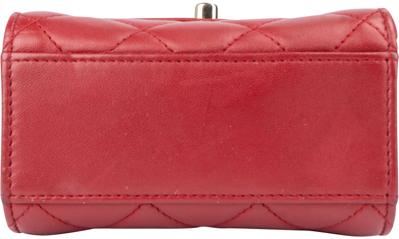 Chanel Chanel Quilted Lambskin On Chain Single Flap Crossbody Bag Rood