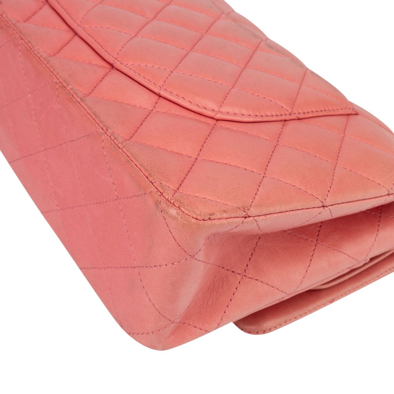 Chanel Quilted Lambskin Palladium Medium Double Flap Crossbody Bag Rood