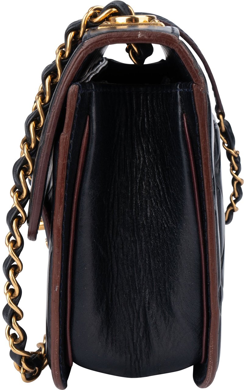 Chanel Chane Quilted Lambskin Single Flap Crossbody Bag Zwart