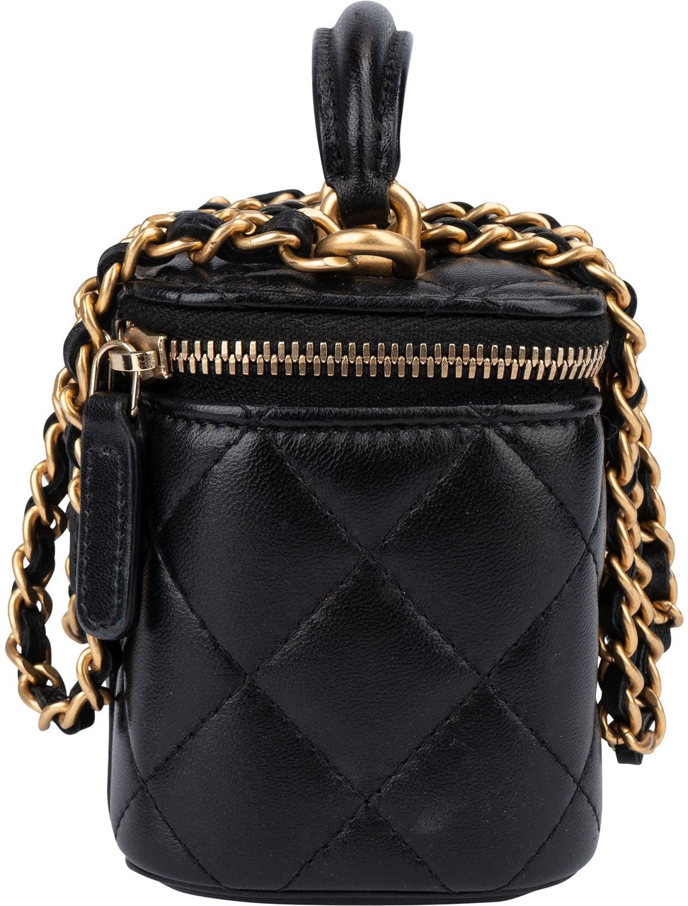 Chanel Chanel Quilted Lambskin CC Mini Vanity Crossbody Bag Zwart