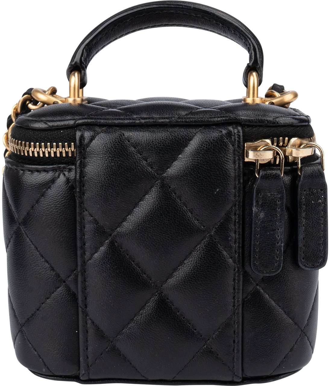 Chanel Chanel Quilted Lambskin CC Mini Vanity Crossbody Bag Zwart