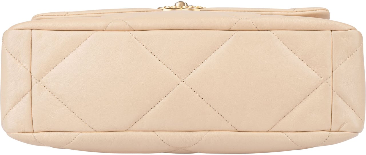 Chanel Chanel 19 Quilted Leather Single Flap Crossbody Bag Beige