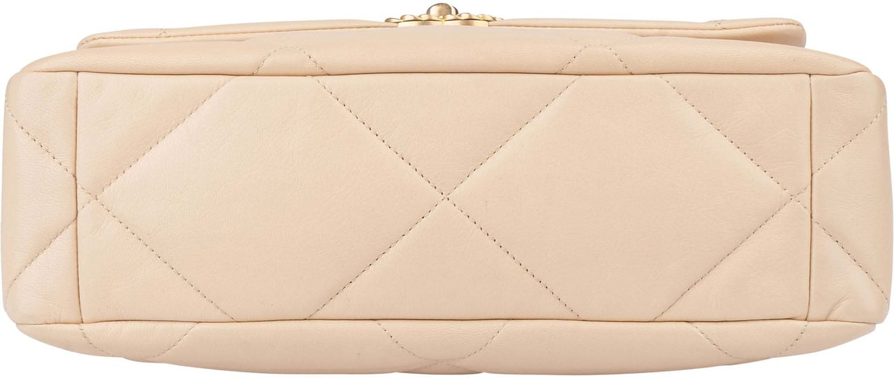 Chanel Chanel 19 Quilted Leather Single Flap Crossbody Bag Beige