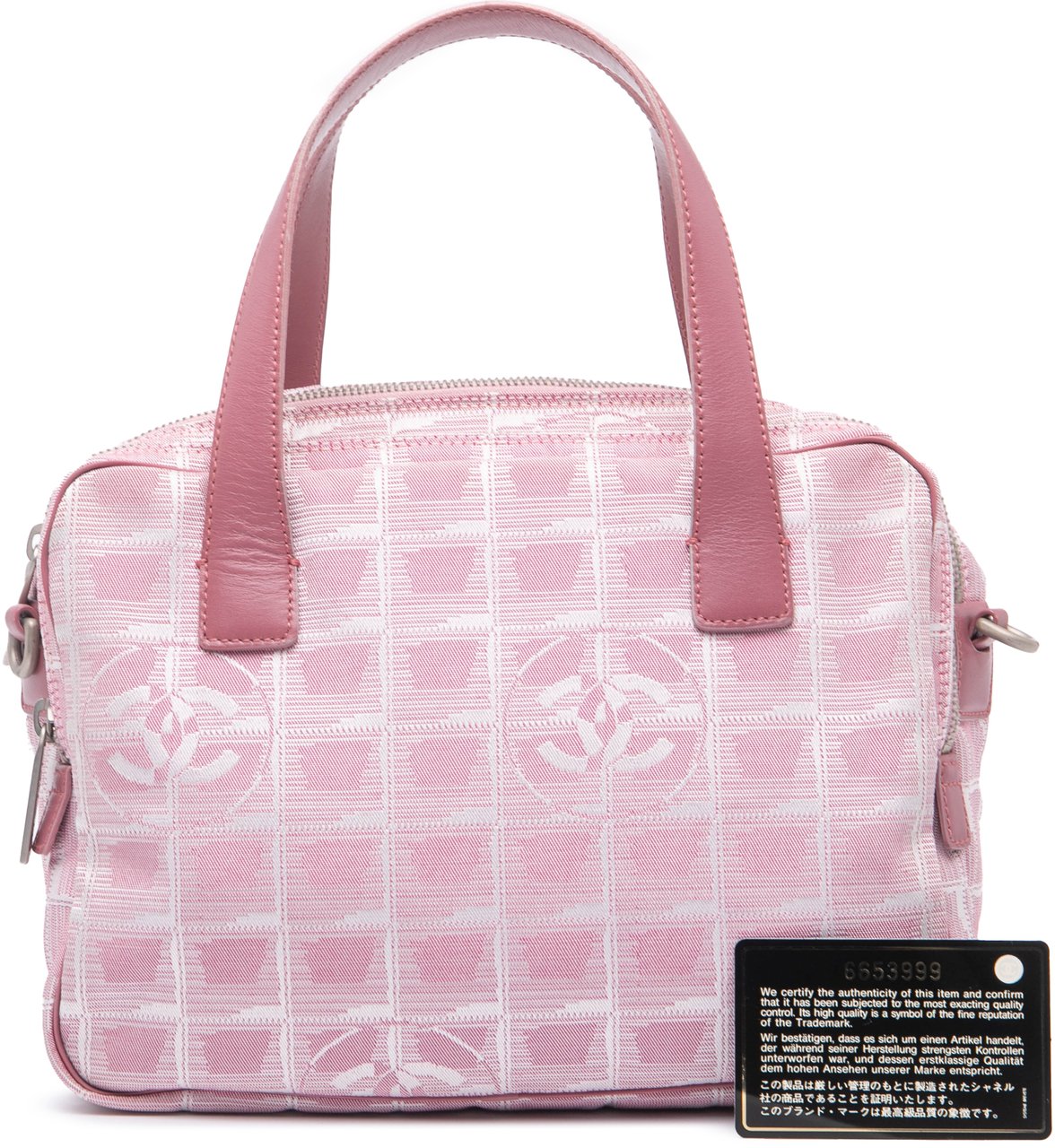 Chanel New Travel Line Nylon Satchel Roze