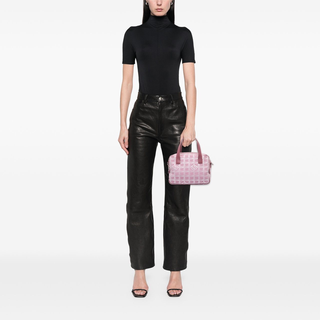 Chanel New Travel Line Nylon Satchel Roze