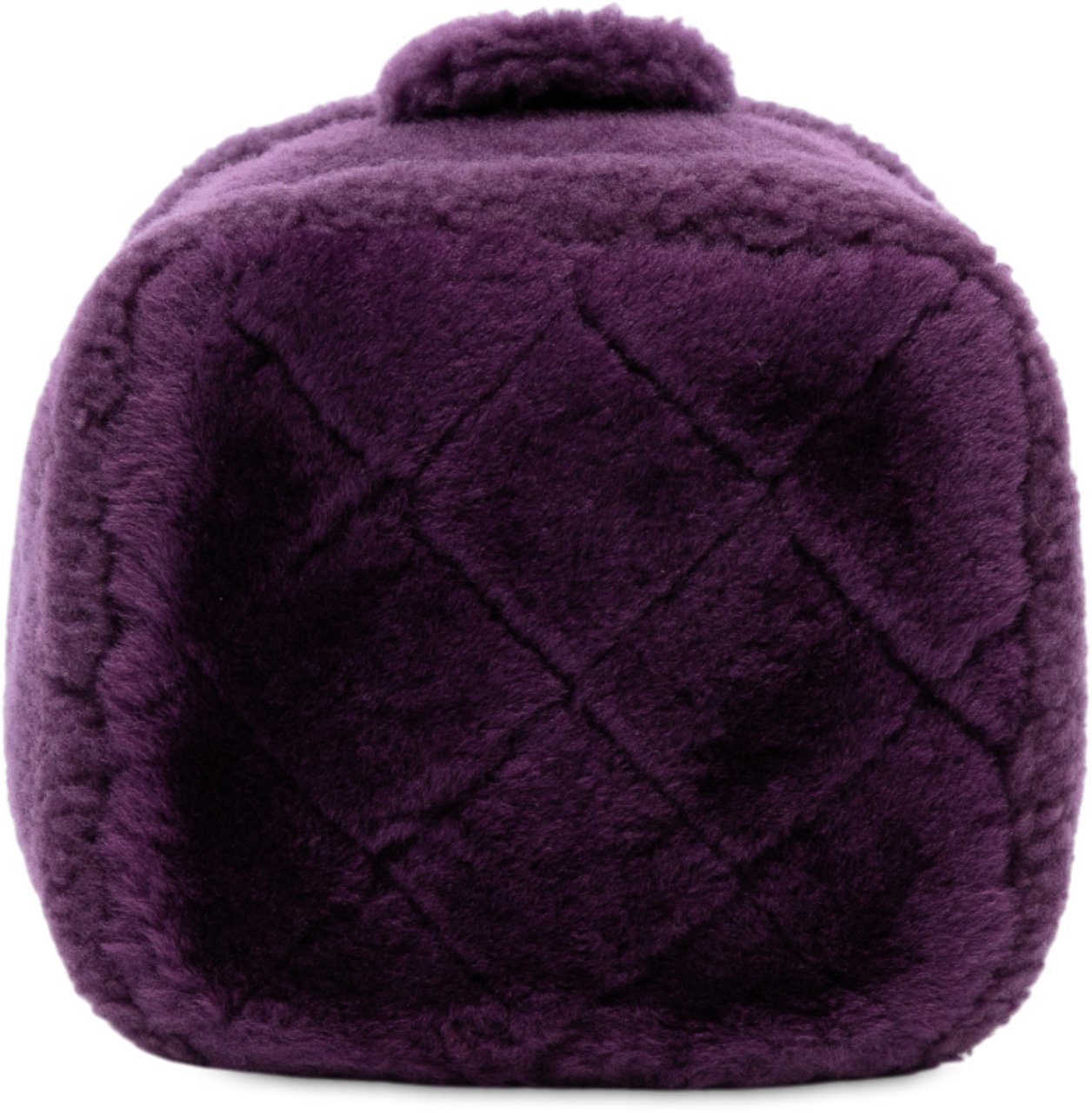 Chanel Small Quilted Shearling Vanity Case Paars