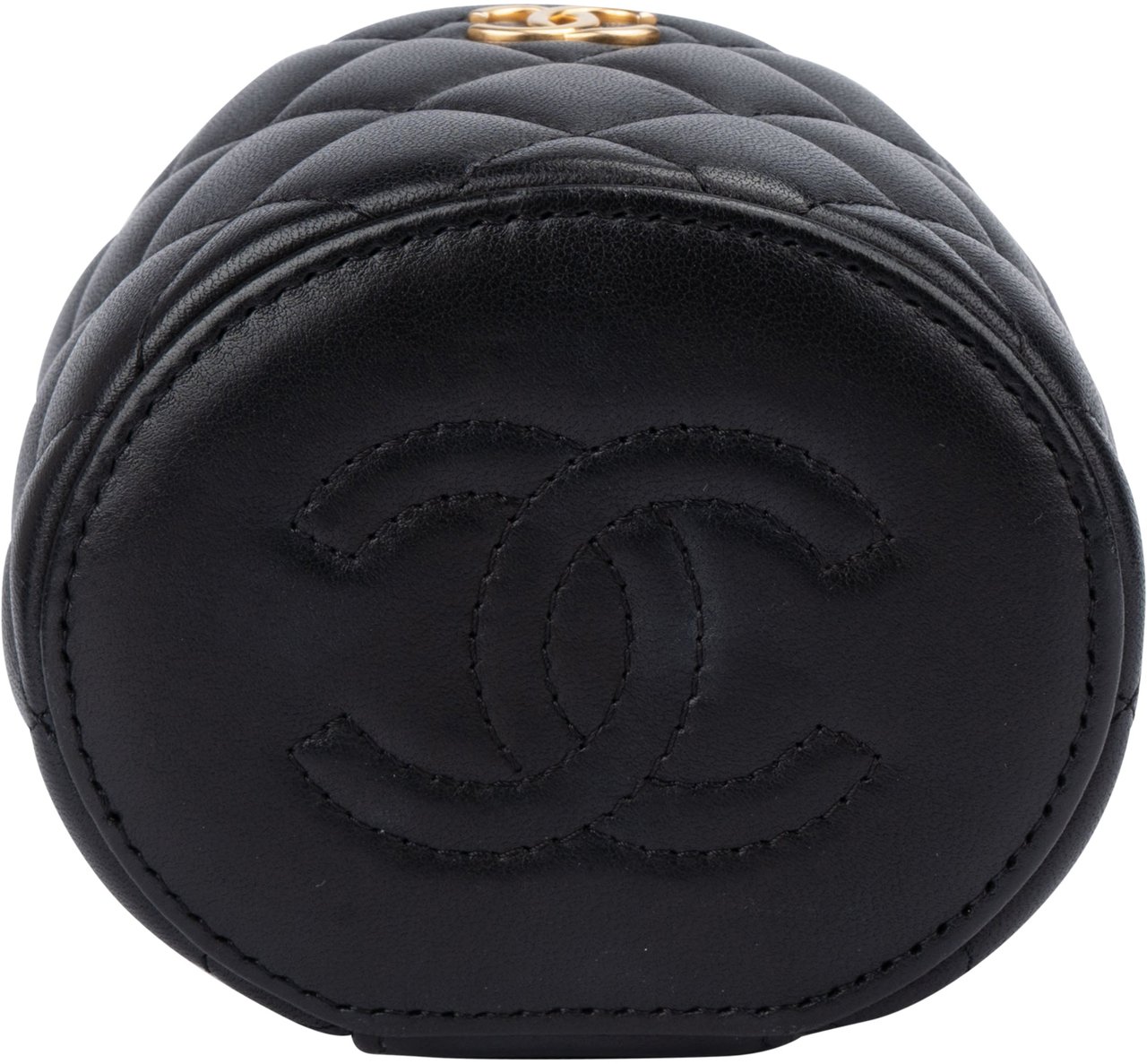 Chanel Chanel Quilted Lambskin Mini Vanity Crossbody Bag Zwart