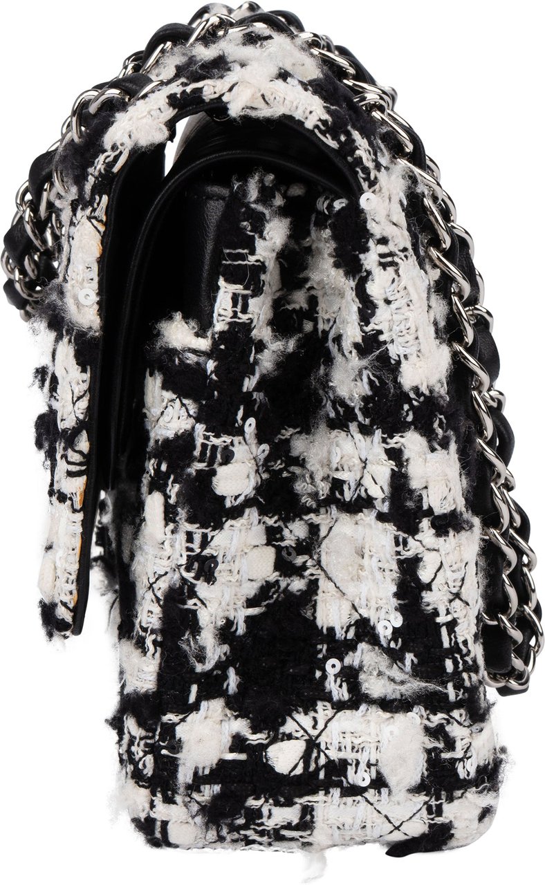 Chanel Chanel Bicolor Tweed Palladium Medium Double Flap Crossbody Bag Divers
