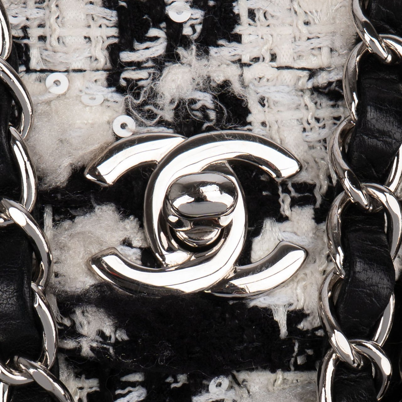 Chanel Chanel Bicolor Tweed Palladium Medium Double Flap Crossbody Bag Divers