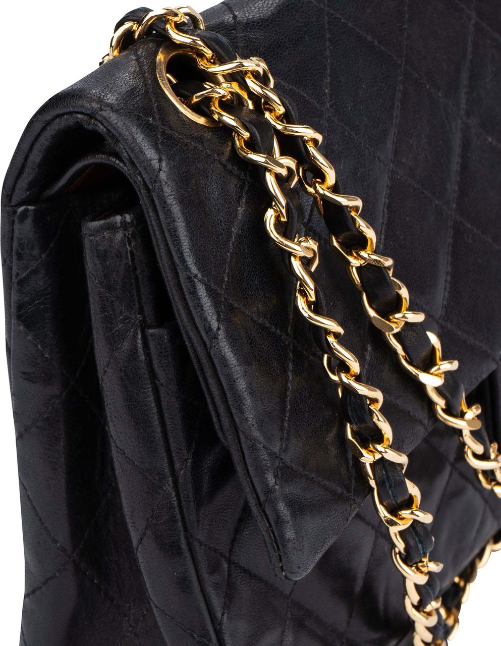 Chanel Chanel Quilted Lambskin 24K Gold 80s Double Flap Shoulder Bag Divers
