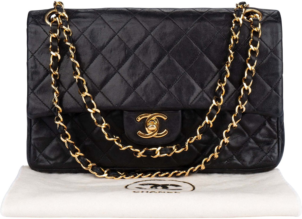 Chanel Chanel Quilted Lambskin 24K Gold 80s Double Flap Shoulder Bag Divers