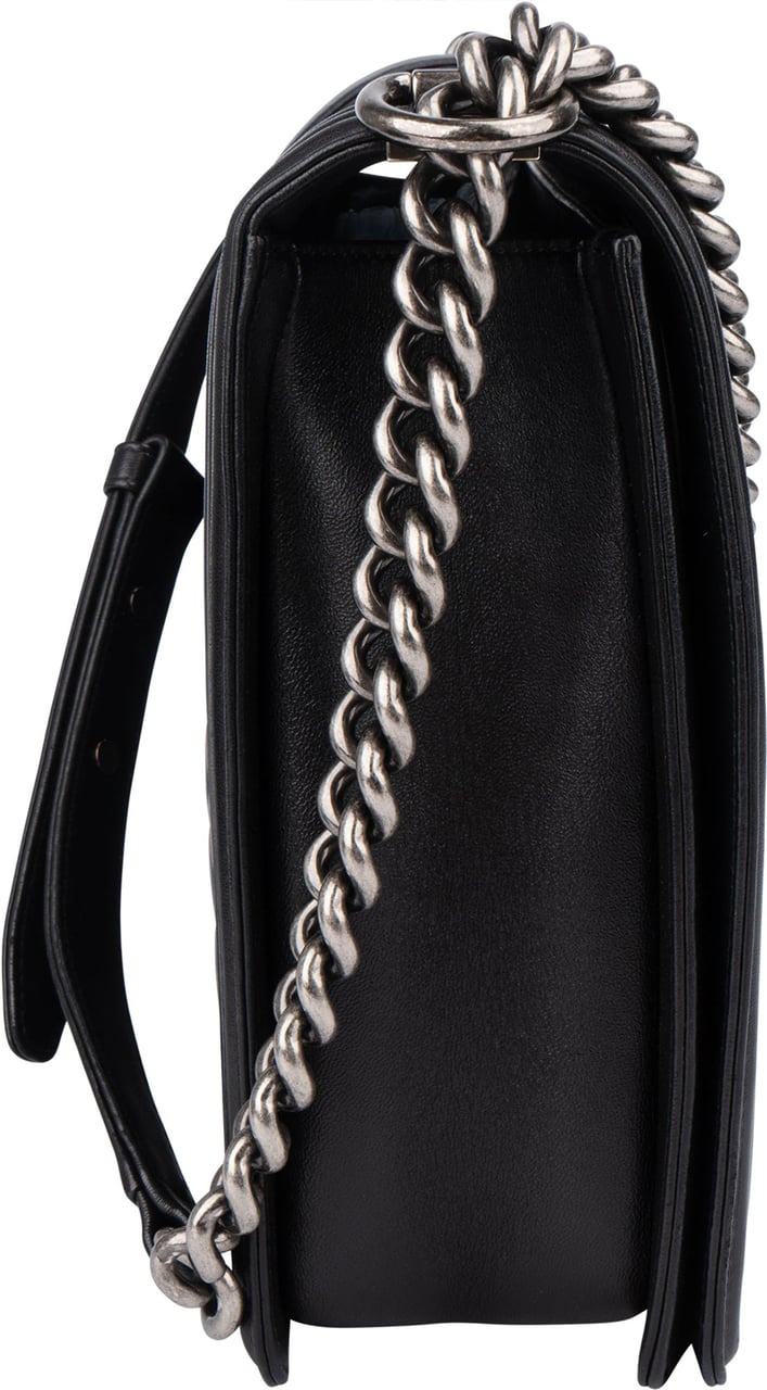 Chanel Chanel Quilted Lambskin Antique Boy Single Flap Crossbody Bag Zwart