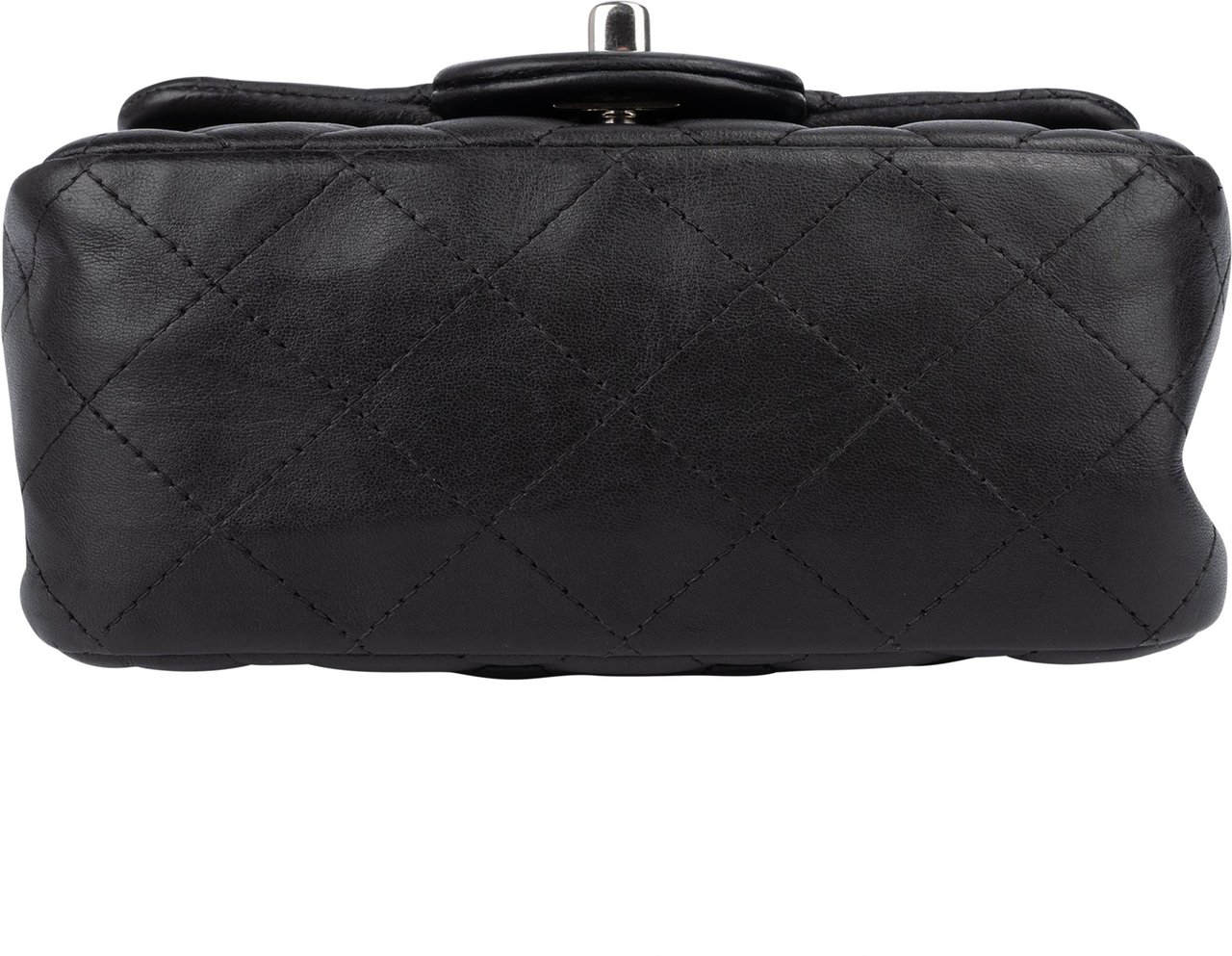 Chanel Chanel Quilted Lambskin Palladium Single Flap Crossbody Bag Zwart