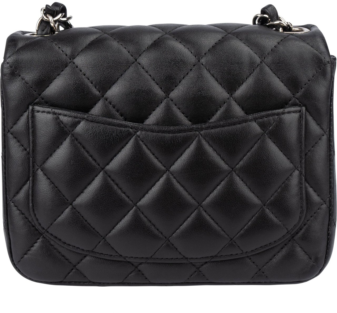 Chanel Chanel Quilted Lambskin Palladium Single Flap Crossbody Bag Zwart