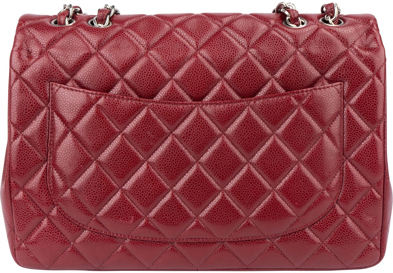 Chanel Chanel Quilted Caviar Leather Palladium Jumbo Single Flap Crossbody Bag Divers