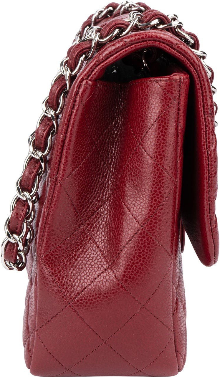 Chanel Chanel Quilted Caviar Leather Palladium Jumbo Single Flap Crossbody Bag Divers