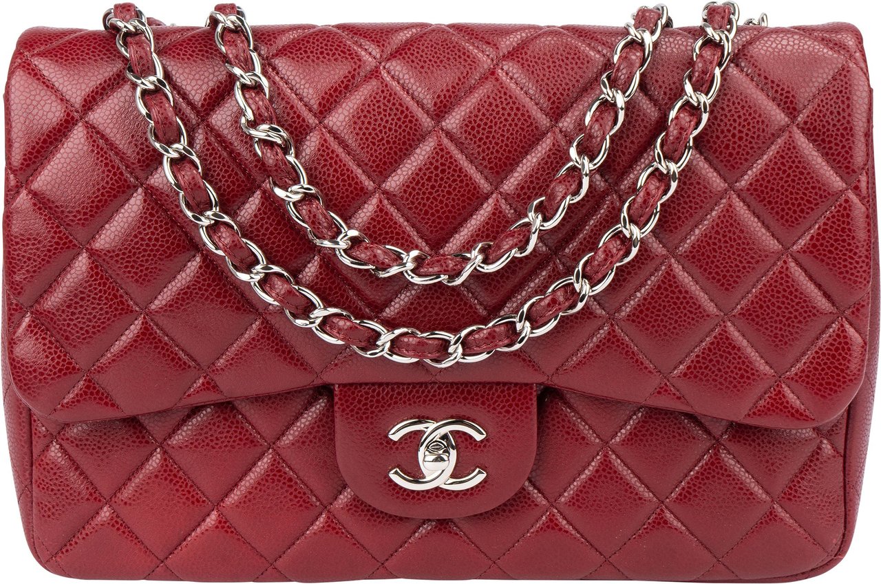 Chanel Chanel Quilted Caviar Leather Palladium Jumbo Single Flap Crossbody Bag Divers