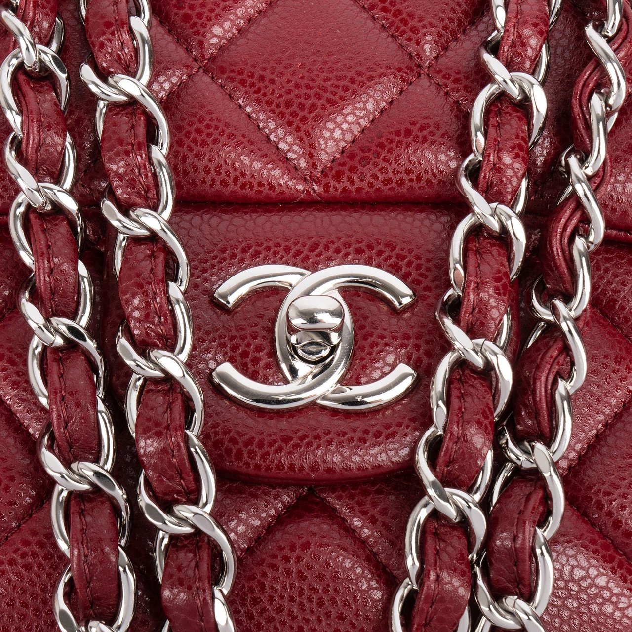 Chanel Chanel Quilted Caviar Leather Palladium Jumbo Single Flap Crossbody Bag Divers
