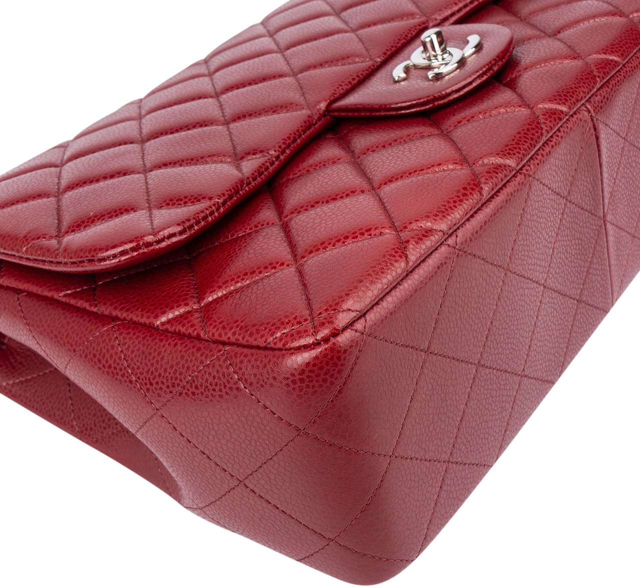 Chanel Chanel Quilted Caviar Leather Palladium Jumbo Single Flap Crossbody Bag Divers
