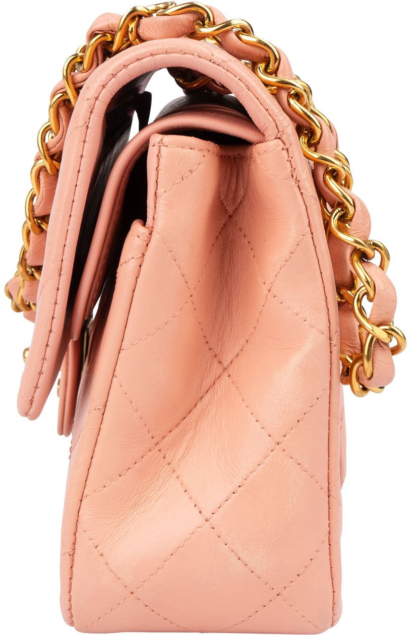 Chanel Chanel Quilted Lambskin 24K Gold Small Double Flap Crossbody Bag Roze