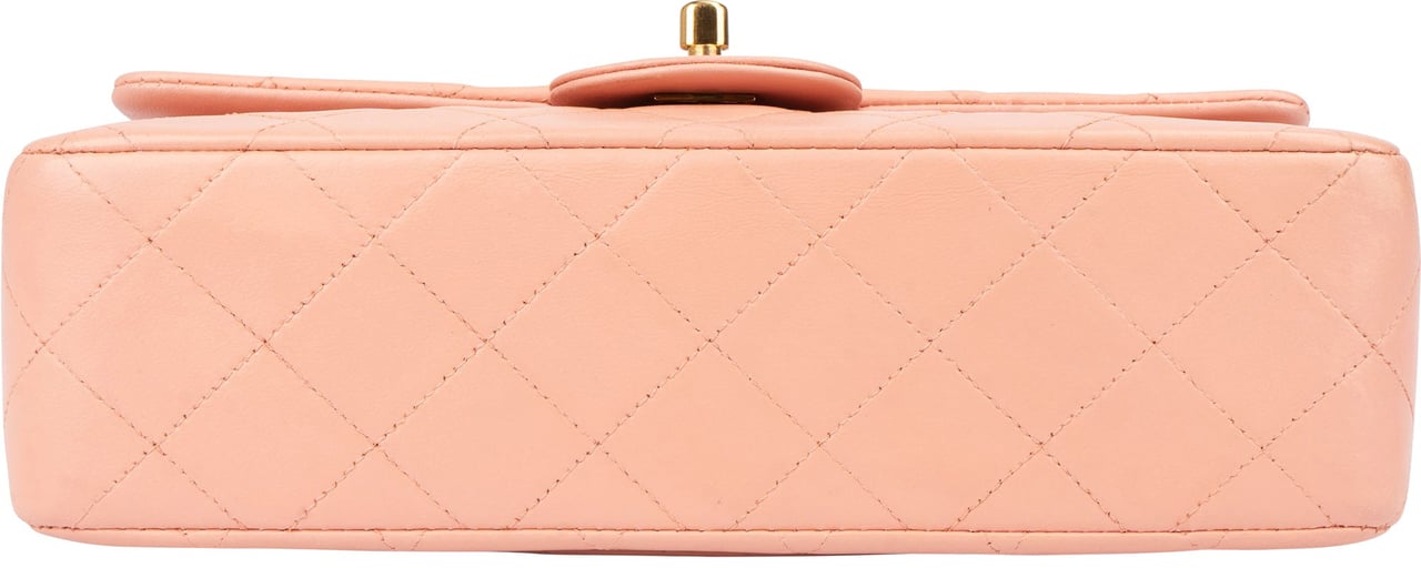 Chanel Chanel Quilted Lambskin 24K Gold Small Double Flap Crossbody Bag Roze