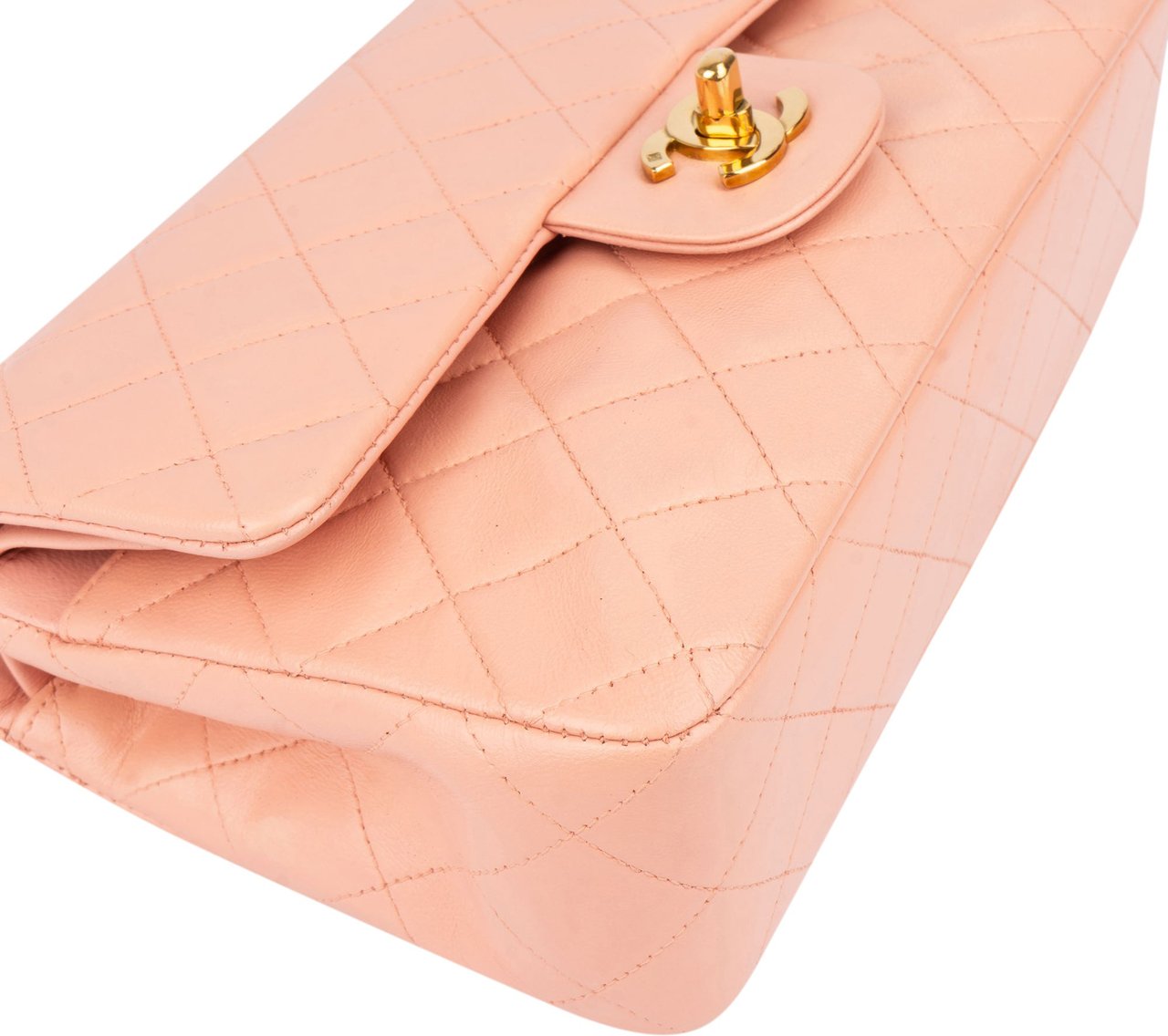 Chanel Chanel Quilted Lambskin 24K Gold Small Double Flap Crossbody Bag Roze