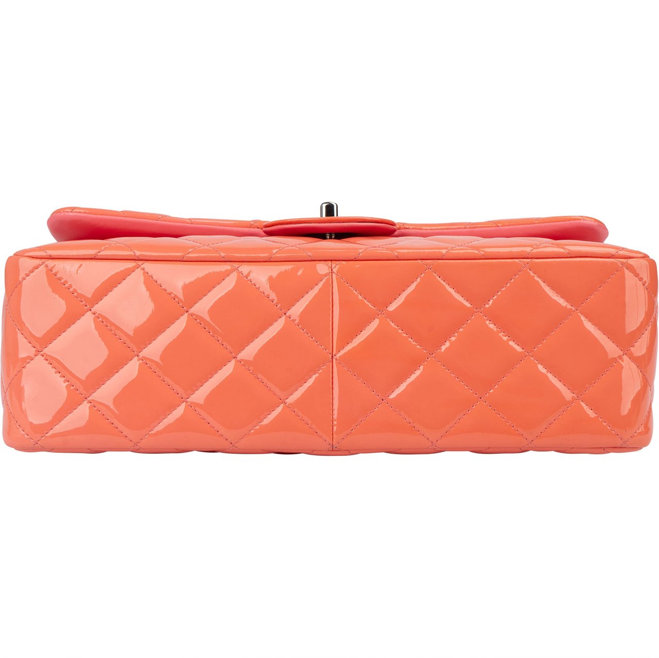 Chanel Chanel Quilted Patent Leather Jumbo Double Flap Crossbody Bag Roze