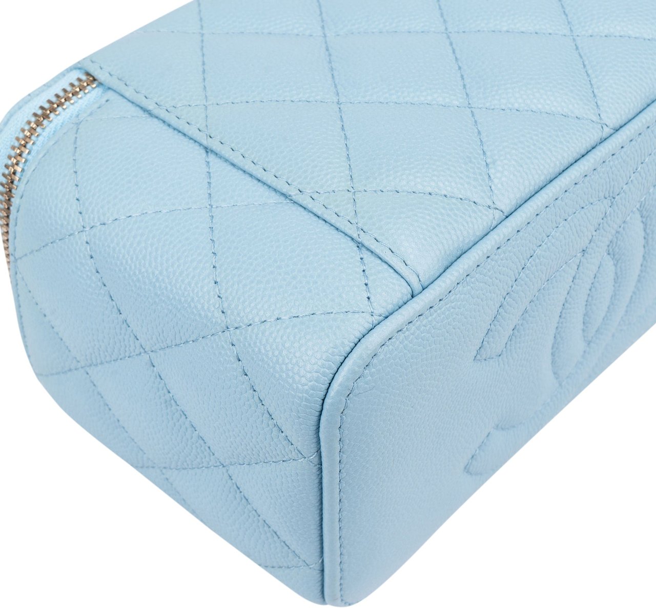 Chanel Chanel Quilted Caviar Leather Vanity Crossbody Bag Blauw