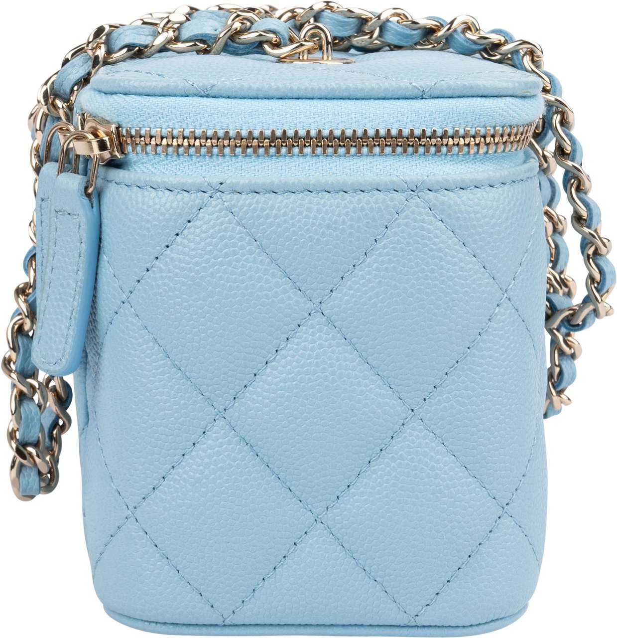 Chanel Chanel Quilted Caviar Leather Vanity Crossbody Bag Blauw