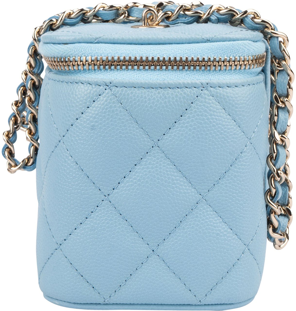 Chanel Chanel Quilted Caviar Leather Vanity Crossbody Bag Blauw