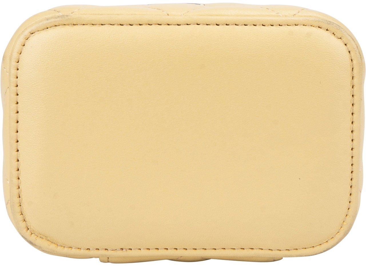 Chanel Chanel Quilted Lambskin CC Mini Vanity Handbag Geel