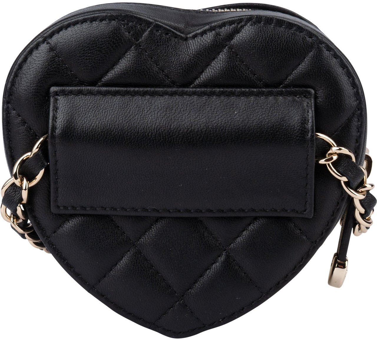 Chanel Chanel Quilted Lambskin Mini Heart Love Bumbag Crossbody Bag Zwart