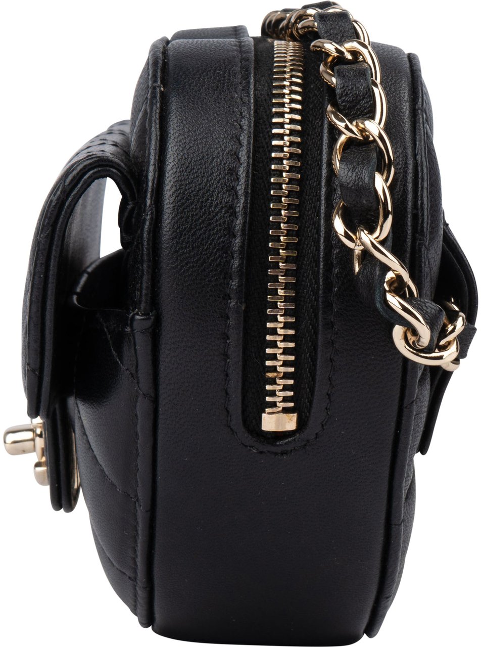 Chanel Chanel Quilted Lambskin Mini Heart Love Bumbag Crossbody Bag Zwart