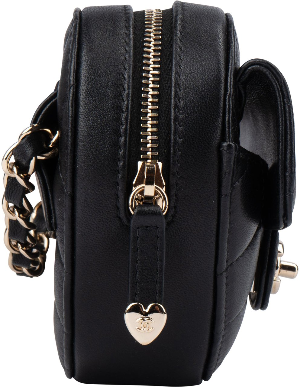Chanel Chanel Quilted Lambskin Mini Heart Love Bumbag Crossbody Bag Zwart