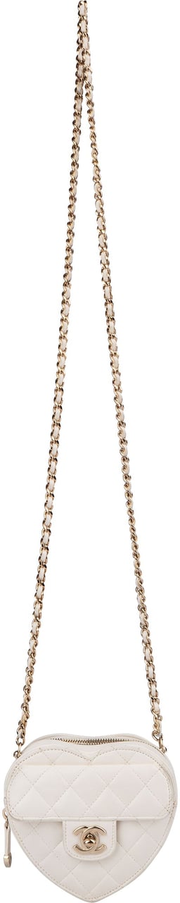 Chanel Chanel Quilted Lambskin Mini Love Heart Crossbody Bag Wit