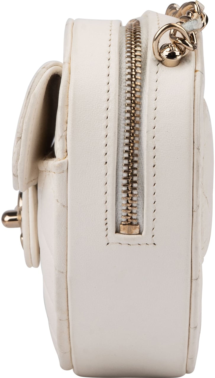 Chanel Chanel Quilted Lambskin Mini Love Heart Crossbody Bag Wit