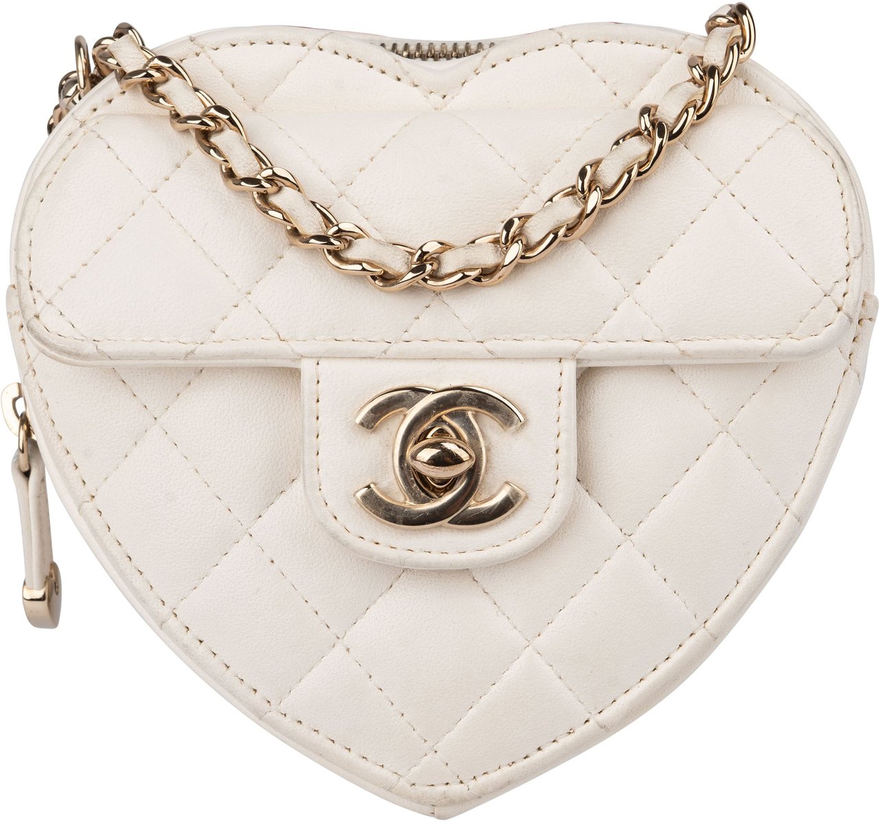 Chanel Chanel Quilted Lambskin Mini Love Heart Crossbody Bag Wit