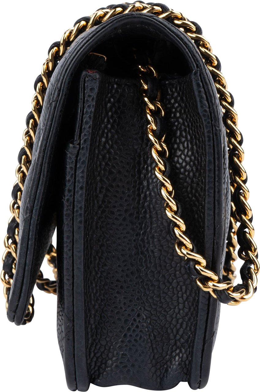 Chanel Chanel Quilted Caviar Leather Wallet On Chain Crossbody Bag Blauw