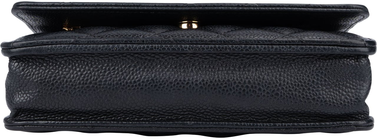 Chanel Chanel Quilted Caviar Leather Wallet On Chain Crossbody Bag Blauw
