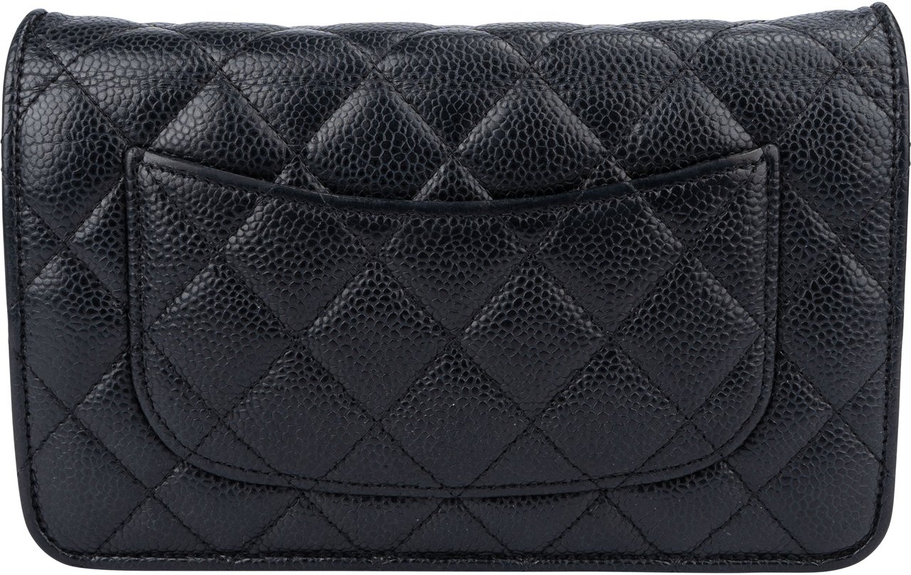 Chanel Chanel Quilted Caviar Leather Wallet On Chain Crossbody Bag Blauw