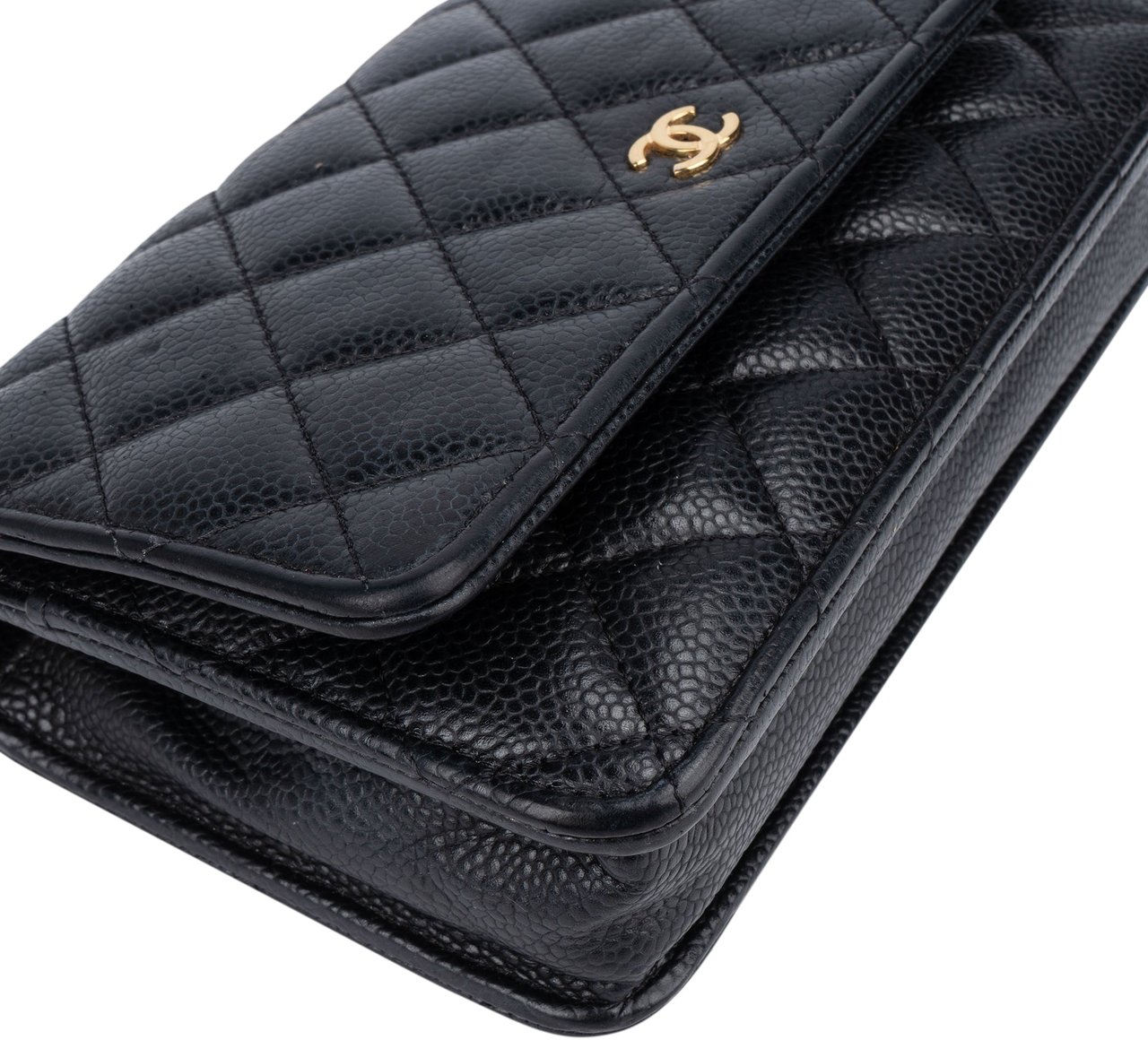 Chanel Chanel Quilted Caviar Leather Wallet On Chain Crossbody Bag Blauw