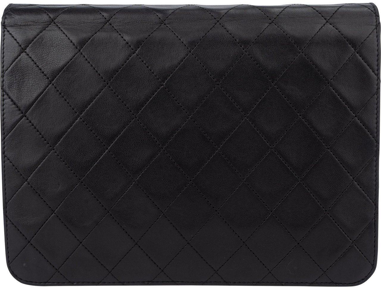 Chanel Chanel Quilted Lambskin 24K Gold Single Flap Crossbody Bag Zwart