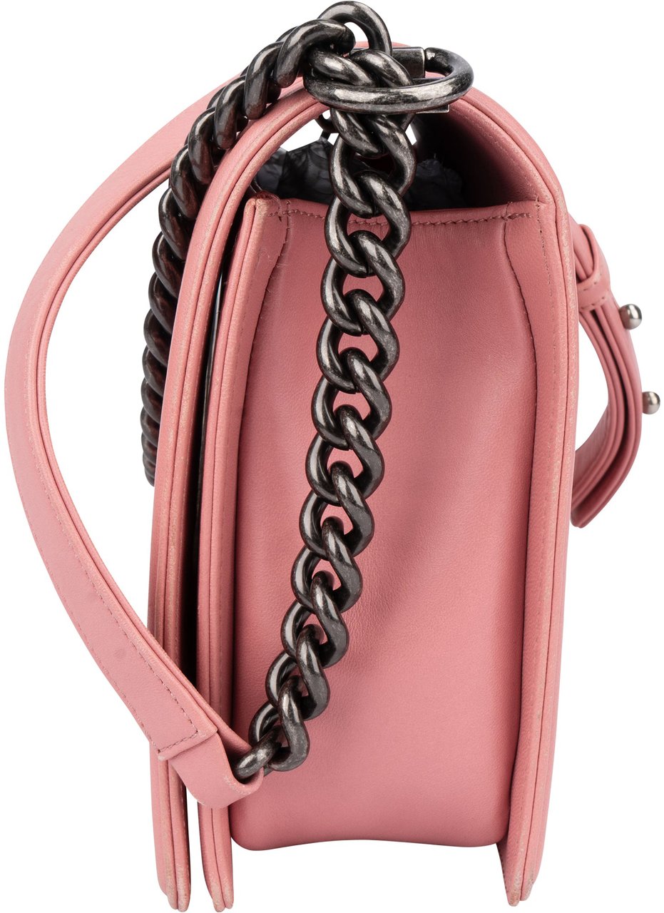 Chanel Chanel Quilted Lambskin Antique Boy Single Flap Crossbody Bag Roze