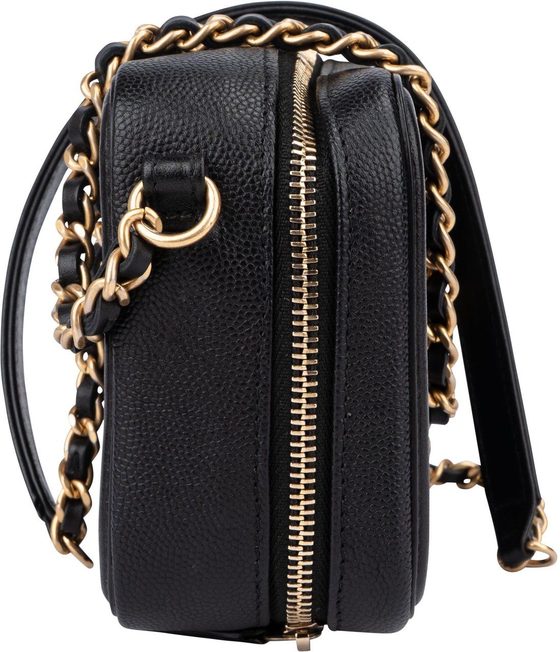 Chanel Quilted Caviar Leather CC Filigree Crossbody Bag Zwart