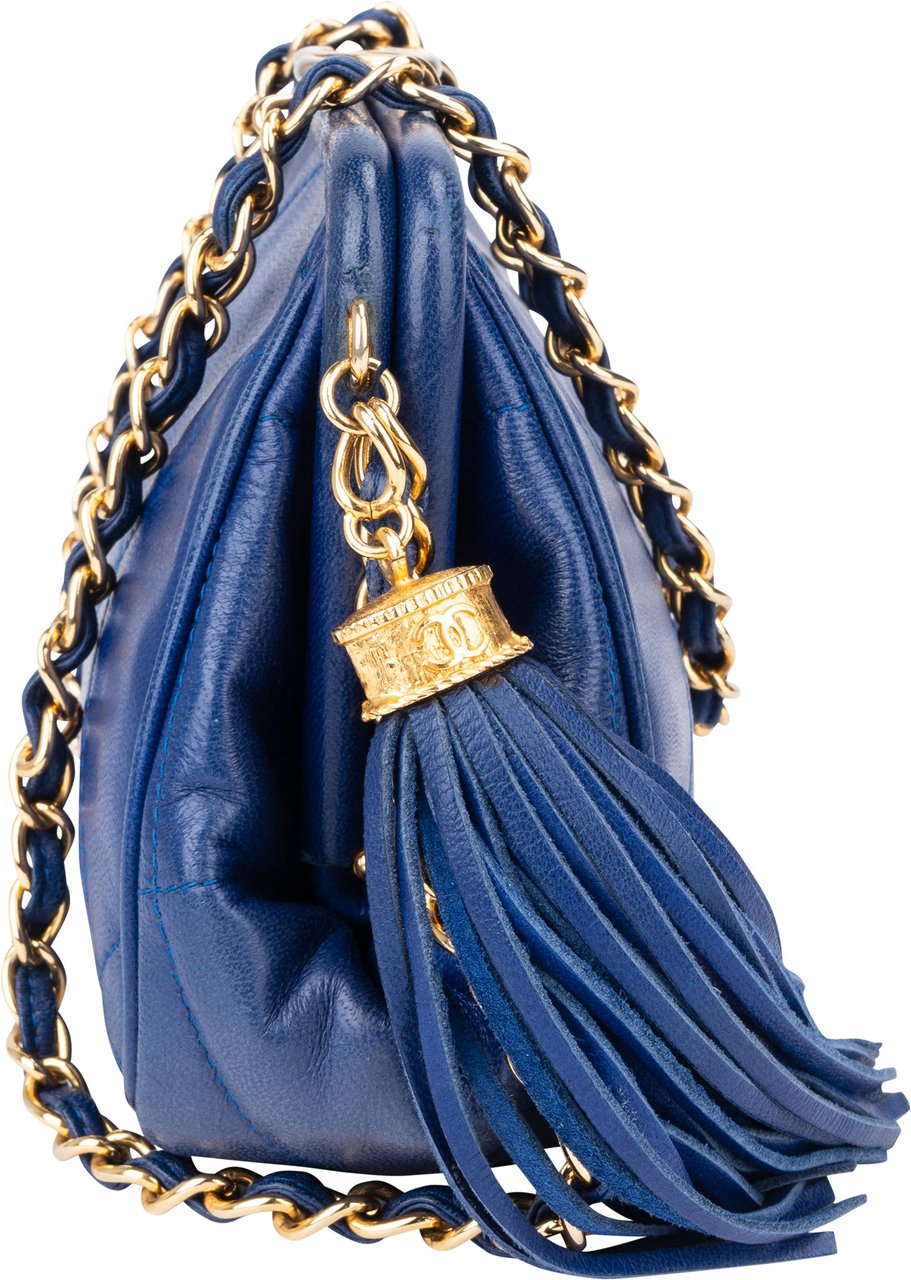 Chanel Chanel Stitching Lambskin CC Purse Crossbody Bag Blauw