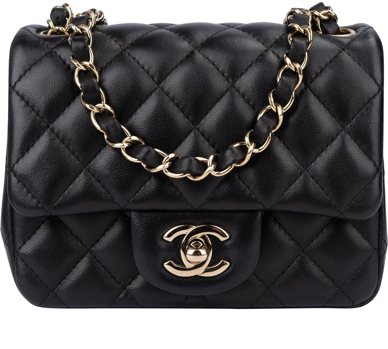 Chanel Chanel Quilted Lambskin Single Flap Crossbody Bag Zwart