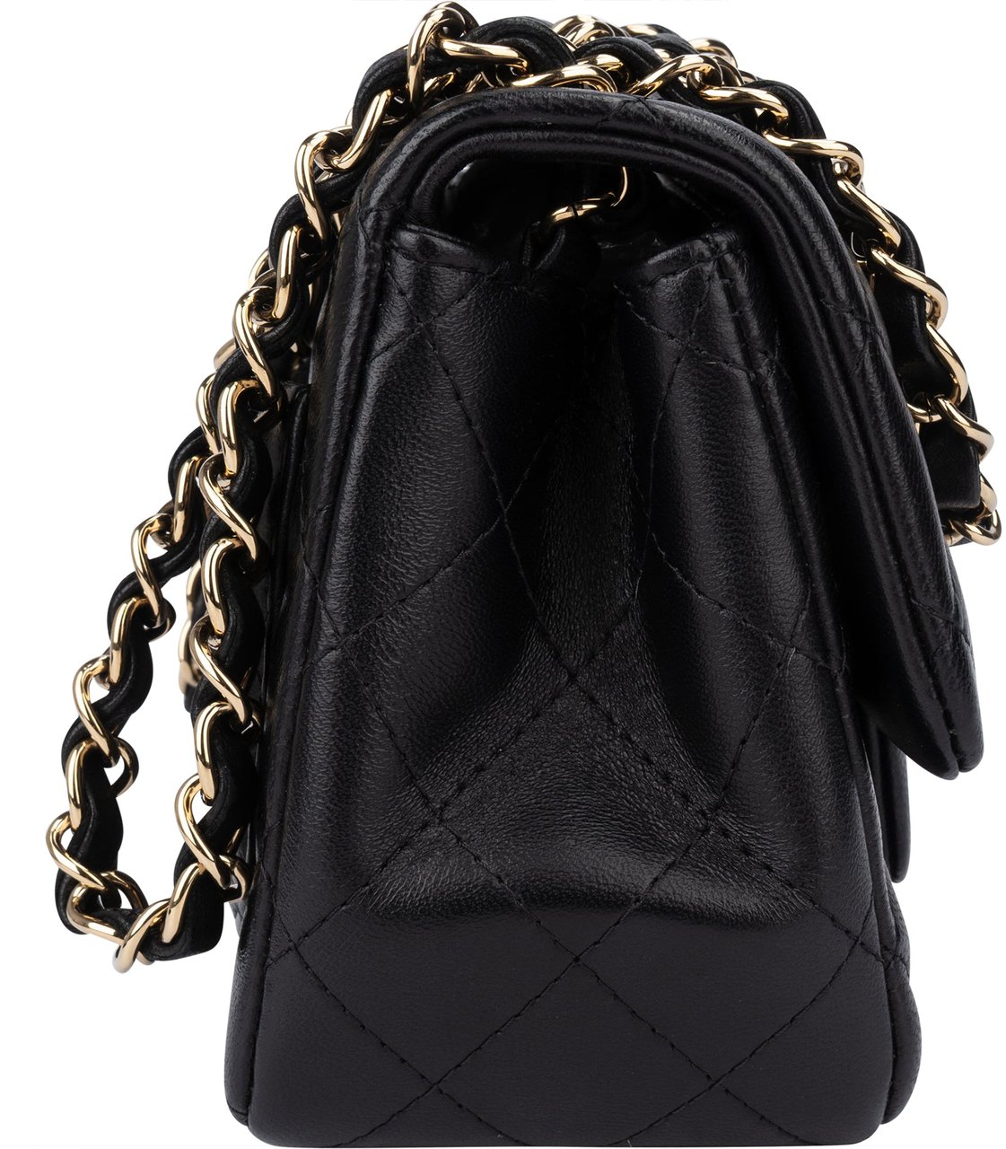 Chanel Chanel Quilted Lambskin Single Flap Crossbody Bag Zwart
